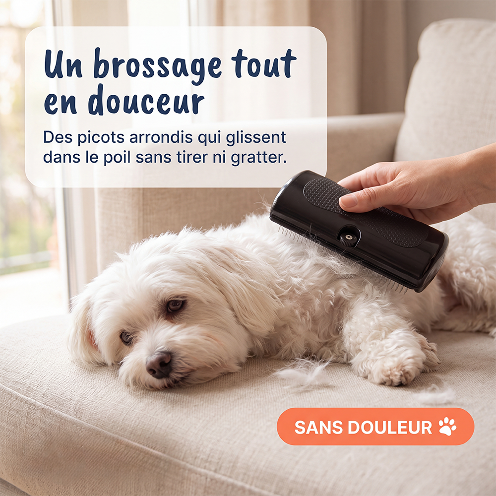 Brosse démêlante anti-poils spécial mue